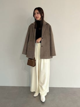 「ジャケットコート」｜「アイテム（ジャケット/アウター）」を使った、ur'sさん（レディース・168cm）の秋コーディネート