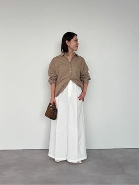 「UR'S（ユアーズ）のベーシックシャツ（シャツ/ブラウス）」を使った、ur'sさん（レディース・154cm）の冬コーディネート