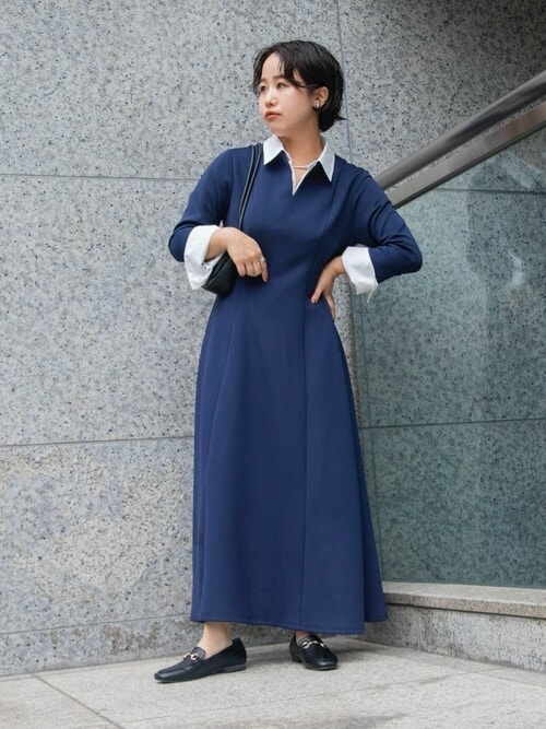 ボンディングキーネックウエストシェイプワンピース（ワンピース