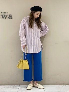 「カラーシャツ」｜sumiさん（レディース・161cm）の冬コーディネート