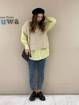 「イエローシャツ」｜sumiさん（レディース・161cm）の冬コーディネート