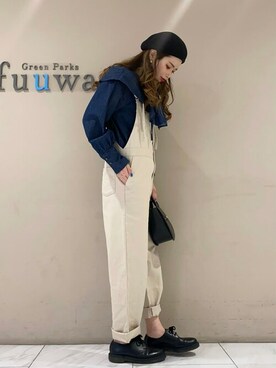 「Green　Parks（グリーンパークス）のアイテム（オールインワン・サロペット）」を使った、sumiさん（レディース・161cm）の冬コーディネート