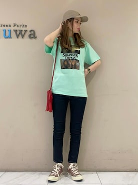 「cache cache（カシュ カシュ）のアイテム（ショルダーバッグ）」を使った、sumiさん（レディース・161cm）の春コーディネート