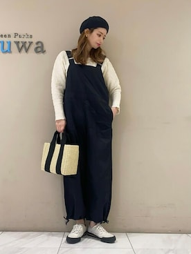 「Green　Parks（グリーンパークス）のアイテム（オールインワン・サロペット）」を使った、sumiさん（レディース・161cm）の春コーディネート
