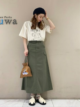 「ディズニー」｜「アイテム（財布/小物）」を使った、sumiさん（レディース・161cm）の春コーディネート