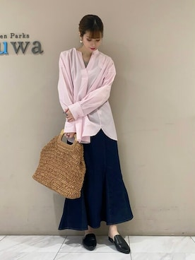「ピンクストライプ」｜sumiさん（レディース・161cm）の春コーディネート