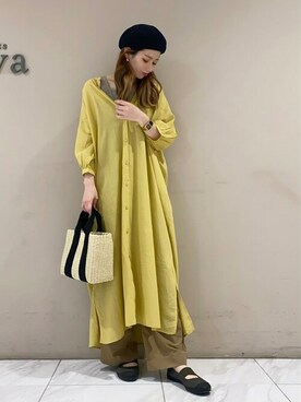 「イエローシャツ」｜sumiさん（レディース・161cm）の春コーディネート