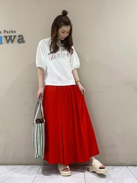 「ELENCARE DUE（エレンカーレデュエ）のアイテム」を使った、sumiさん（レディース・161cm）の夏コーディネート