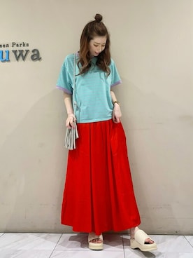 「cache cache（カシュ カシュ）のアイテム（バッグ）」を使った、sumiさん（レディース・161cm）の夏コーディネート