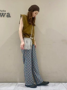 「cache cache（カシュ カシュ）のアイテム（バッグ）」を使った、sumiさん（レディース・161cm）の夏コーディネート