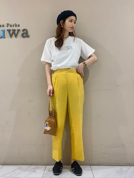 「ディズニー」｜「アイテム（財布/小物）」を使った、sumiさん（レディース・161cm）の夏コーディネート