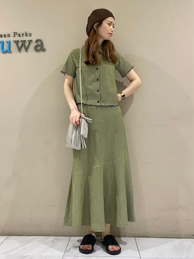 「cache cache（カシュ カシュ）のアイテム（バッグ）」を使った、sumiさん（レディース・161cm）の夏コーディネート