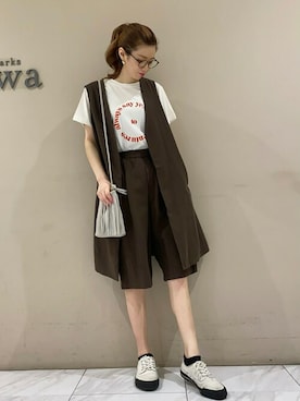 「cache cache（カシュ カシュ）のアイテム」を使った、sumiさん（レディース・161cm）の夏コーディネート