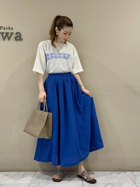 「minia（ミニア）のアイテム」を使った、sumiさん（レディース・161cm）の夏コーディネート