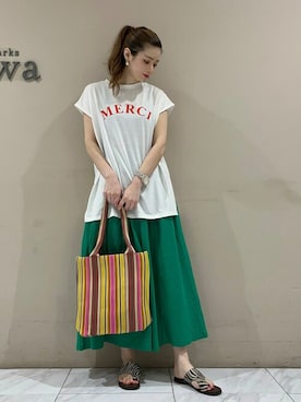 「minia（ミニア）のアイテム」を使った、sumiさん（レディース・161cm）の夏コーディネート