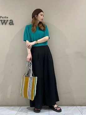 「minia（ミニア）のアイテム」を使った、sumiさん（レディース・161cm）の夏コーディネート