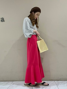 「ピンクスカート」｜sumiさん（レディース・161cm）の夏コーディネート