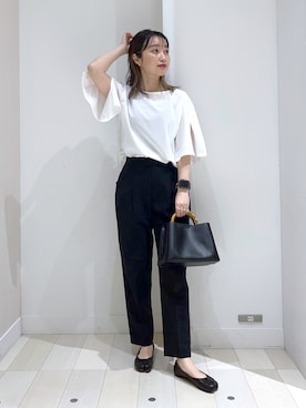 「タックイン」｜「アイテム（バレエシューズ）」を使った、もっちさん（レディース・158cm）の春コーディネート
