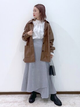 「PAGEBOY（ページボーイ）のチェーンスタッズショルダー（ショルダーバッグ）」を使った、もっちさん（レディース・158cm）の秋コーディネート