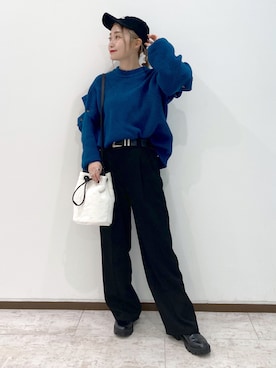 「PBLIM（ページボーイリム）のアイテム（キャップ）」を使った、もっちさん（レディース・158cm）の秋コーディネート