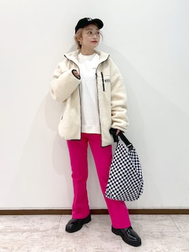 「PBLIM（ページボーイリム）のアイテム（キャップ）」を使った、もっちさん（レディース・158cm）の秋コーディネート