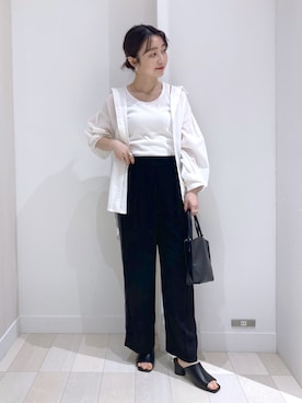 フレンチリネンイージーケアシャツ/265488を使った人気ファッション