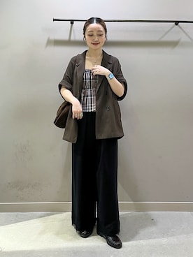 「LOWRYS FARM（ローリーズファーム）のアイテム（ジャケット/アウター）」を使った、もっちさん（レディース・158cm）の春コーディネート