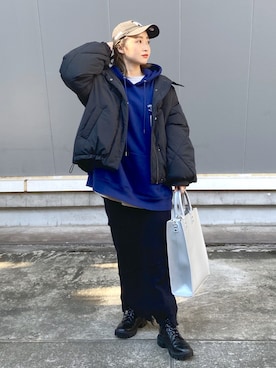 「MOMA（モマ）のアイテム」を使った、もっちさん（レディース・158cm）の冬コーディネート