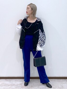 「PAGEBOY（ページボーイ）のチェーンスタッズショルダー（ショルダーバッグ）」を使った、もっちさん（レディース・158cm）の秋コーディネート