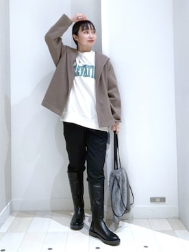 「アイテム（その他アウター、ブラウン系）」を使った、もっちさん（レディース・158cm）の秋コーディネート