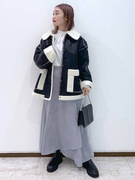 「PAGEBOY（ページボーイ）のチェーンスタッズショルダー（ショルダーバッグ）」を使った、もっちさん（レディース・158cm）の秋コーディネート