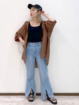 「Coming soon…」｜「アイテム（キャップ）」を使った、もっちさん（レディース・158cm）の夏コーディネート