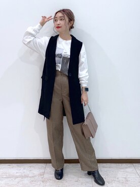 「PAGEBOY（ページボーイ）のチェーンスタッズショルダー（ショルダーバッグ）」を使った、もっちさん（レディース・158cm）の秋コーディネート