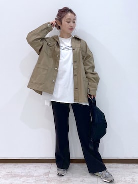 「PBLIM（ページボーイリム）のアイテム（カバーオール）」を使った、もっちさん（レディース・158cm）の秋コーディネート