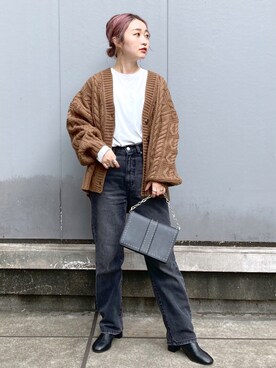 「PAGEBOY（ページボーイ）のチェーンスタッズショルダー（ショルダーバッグ）」を使った、もっちさん（レディース・158cm）の秋コーディネート