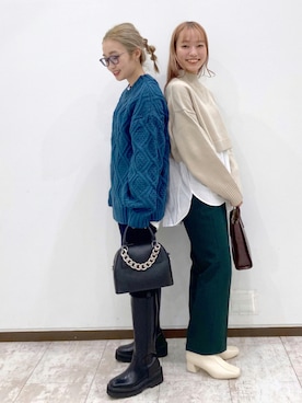 「THOM BROWNE（トムブラウン）のアイテム」を使った、もっちさん（レディース・158cm）の秋コーディネート