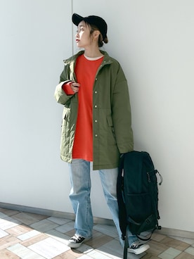 「PBLIM（ページボーイリム）のアイテム（バックパック/リュック）」を使った、もっちさん（レディース・158cm）の冬コーディネート