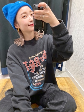 「PBLIM（ページボーイリム）の【PAGEBOYLIM】ロックジャケットスウェット（スウェット）」を使った、もっちさん（レディース・158cm）の秋コーディネート