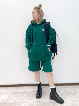 「アイテム（スウェットパンツ）」を使った、もっちさん（レディース・158cm）の秋コーディネート