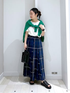 「みんなの白Tフェス」｜「アイテム（カーディガン/ボレロ）」を使った、もっちさん（レディース・158cm）の夏コーディネート