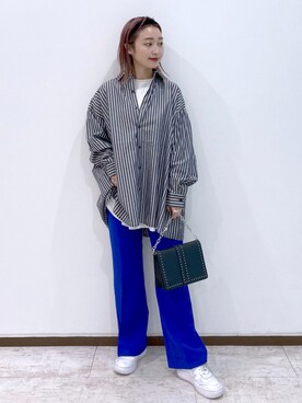 「PAGEBOY（ページボーイ）のチェーンスタッズショルダー（ショルダーバッグ）」を使った、もっちさん（レディース・158cm）の秋コーディネート