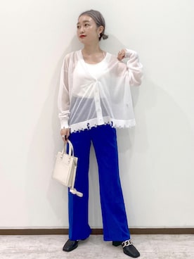 「Coming soon…」｜「アイテム（スラックス）」を使った、もっちさん（レディース・158cm）の夏コーディネート