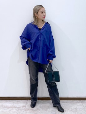 「PAGEBOY（ページボーイ）のチェーンスタッズショルダー（ショルダーバッグ）」を使った、もっちさん（レディース・158cm）の秋コーディネート