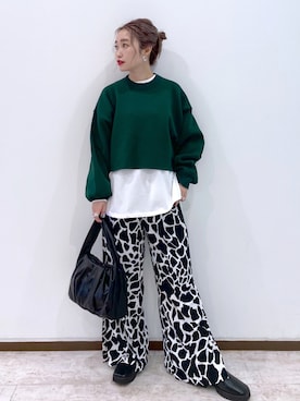 「カウ柄」｜もっちさん（レディース・158cm）の秋コーディネート