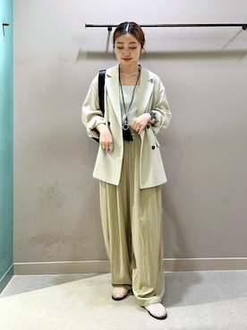 「LOWRYS FARM（ローリーズファーム）のシアーミュール 637812（サンダル、グレー系）」を使った、もっちさん（レディース・158cm）の春コーディネート