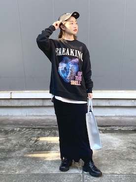 「MOMA（モマ）のアイテム」を使った、もっちさん（レディース・158cm）の冬コーディネート