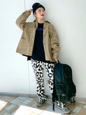 「PBLIM（ページボーイリム）のアイテム（バックパック/リュック）」を使った、もっちさん（レディース・158cm）の秋コーディネート