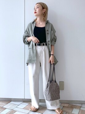 「COOLなこのコが仲間入り」｜「アイテム（ブルゾン）」を使った、もっちさん（レディース・158cm）の夏コーディネート
