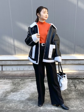 「アイテム（ブルゾン）」を使った、もっちさん（レディース・158cm）の冬コーディネート