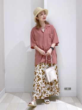 カイテキオープンカラーシャツ半袖/255749を使った人気ファッション